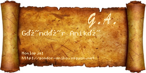 Göndör Anikó névjegykártya